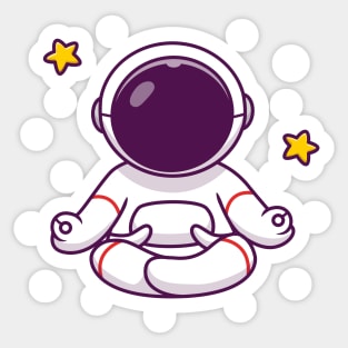 Cute Astronaut Yoga In Space Sticker